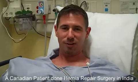 A Canadian patient done hernia repair surgery in india